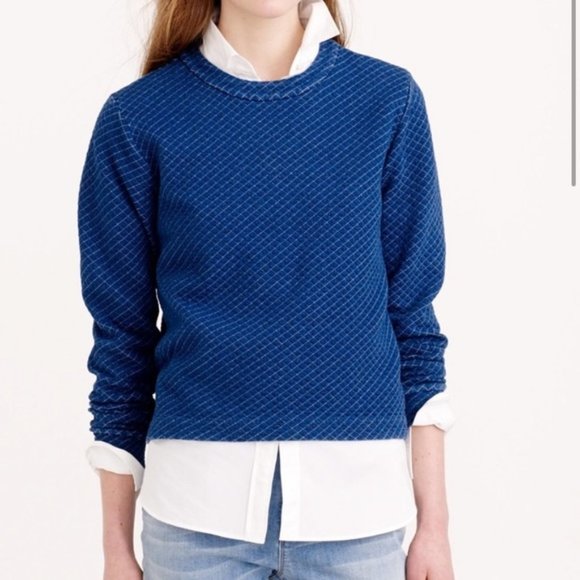 J. Crew Sweaters - J Crew indigo quilted sweatshirt